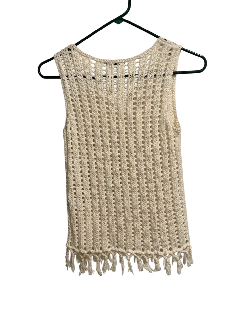 Madewell White Crochet Knit Tank Top Round Neck - Picture 2 of 7